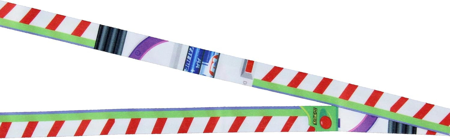 Disney Toy Story Buzz Lightyear Space Ranger - Cordón desmontable con soporte para tarjeta de identificación y dije de goma para nave espacial de 2 pulgadas