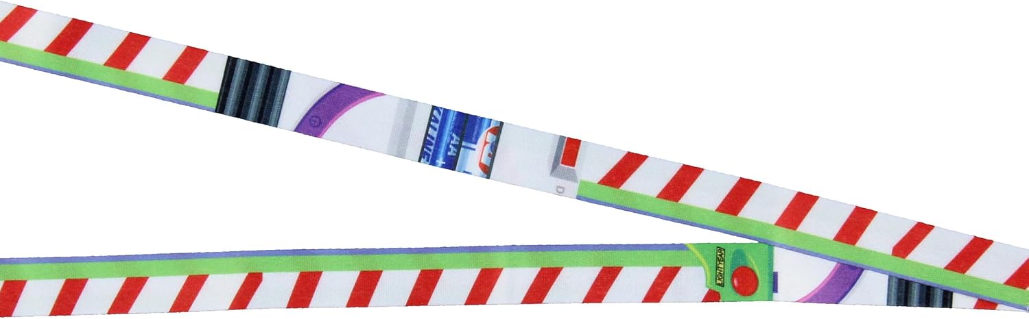 Disney Toy Story Buzz Lightyear Space Ranger - Cordón desmontable con soporte para tarjeta de identificación y dije de goma para nave espacial de 2 pulgadas