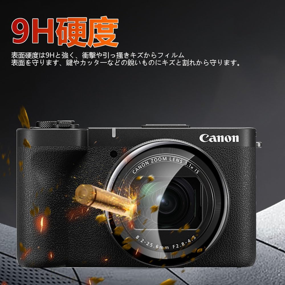 [1 Sheet] Canon PowerShot V1 Camera Lens Protective Film [HVUYAL] Asahi Glass 9H UV Filter, Lens Protection Filter, Lens Protection, Highly Transparent, Shatterproof, Shockproof, Stain Resistant
