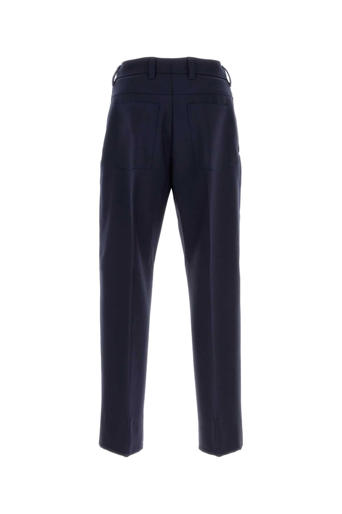 Zegna ゼンナネイビーブルーウールパンツ - Image 5