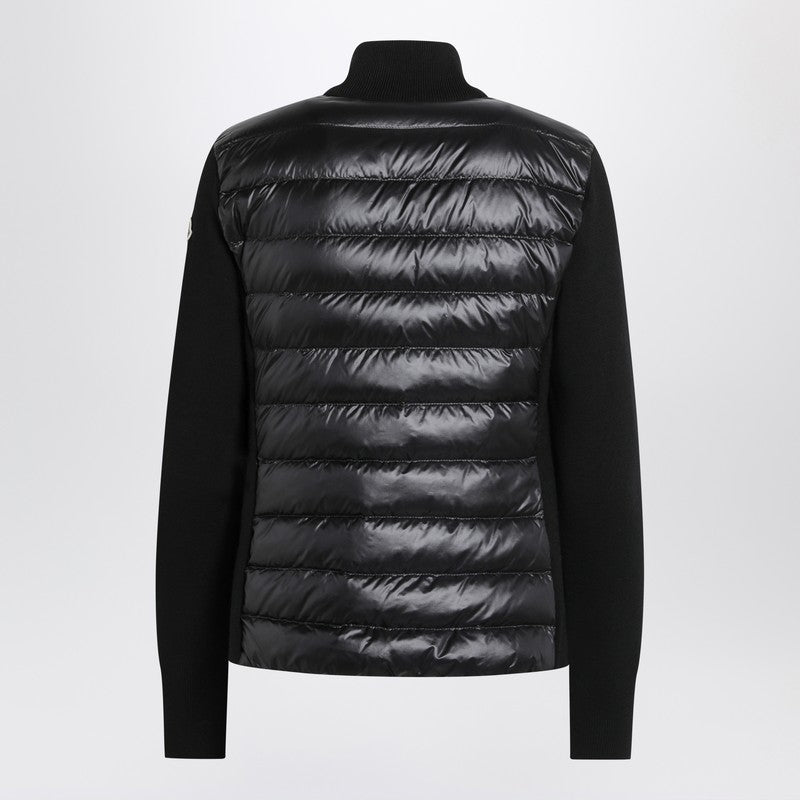 Moncler モンクラーブラックパッド入りジップアップカーディガン - Image 5