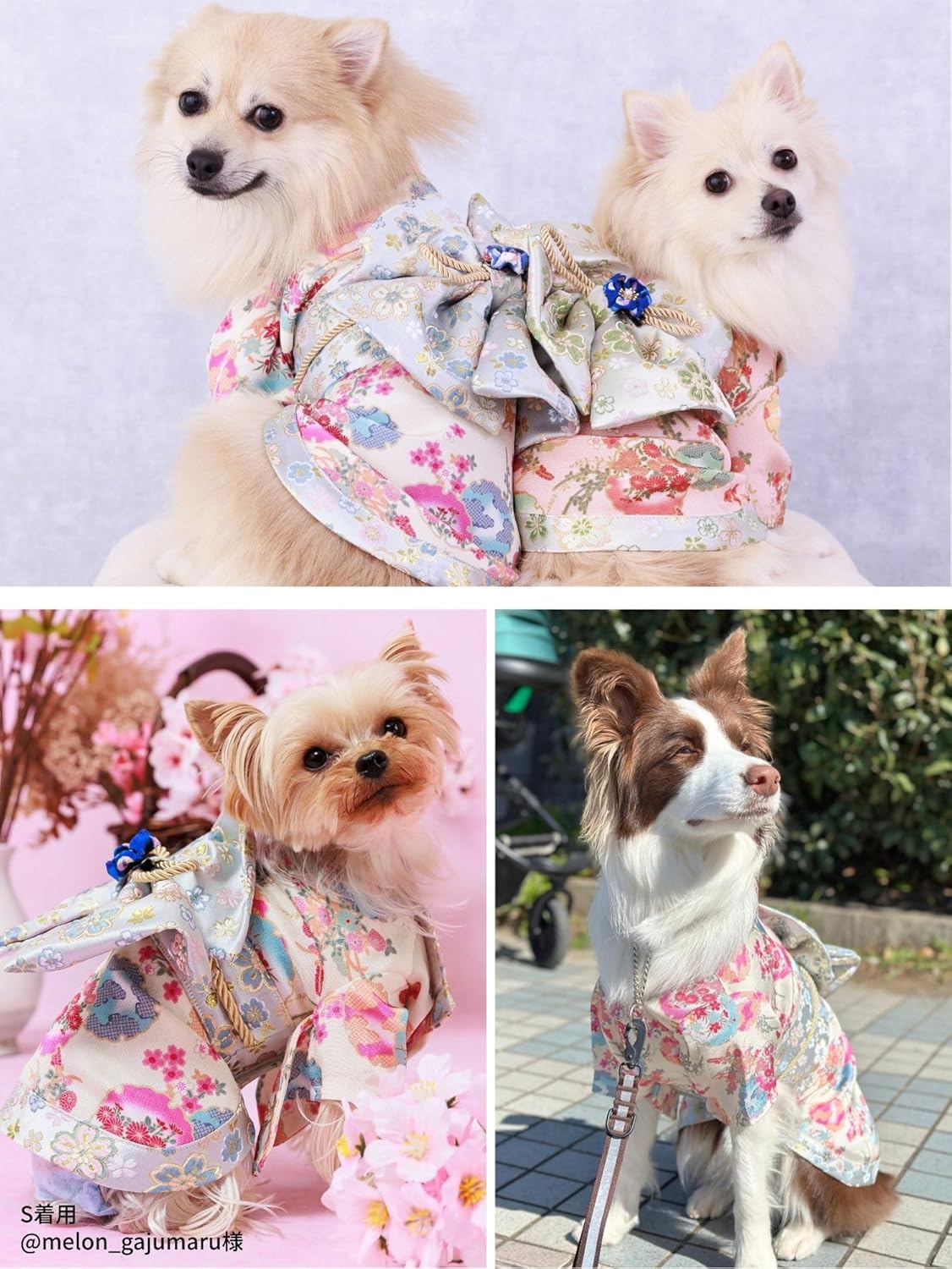ONEKOSAMA OINUSAMA Dog Clothes Cat Cat Cat Kimono Kimono Kimono Dog Wear Festival New Year New Year Shichi-Go-San Small Dog Large Dog Small Large Size (Ivory/XS)