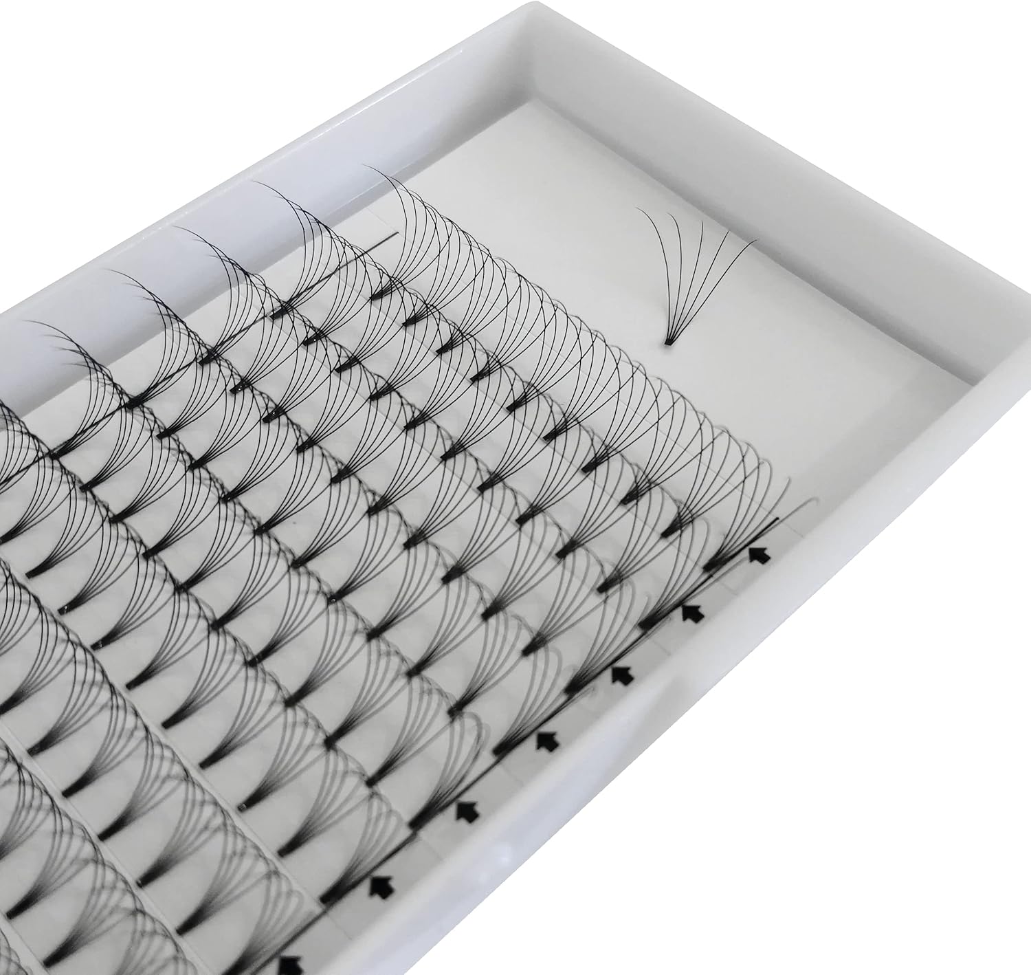 Eyelash Extensions, 3 Boxes, 5D Volume Eyelashes, C D Curl, Thickness 0.02 inches (0.07 mm), 0.04 inches (0.10 mm), 12 Rows, 5 Bundles, Matsueku False Eyelashes, Natural, Popular, 3 Trays Short Stem