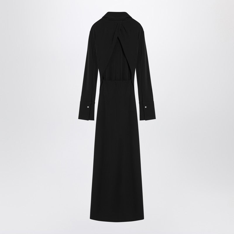 Sportmax Viscose JerseyのSportMaxブラックシャツドレス - Image 5