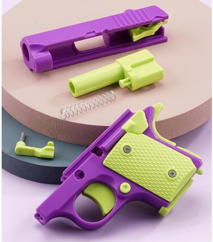 jwyndsq Gravity Fidget Gun Toys 3D Printed Mini Handgun Toy Gun Stress Toy Blow Back Stress Reliever No Firing Stress Relief Toy For Ages 3 Years Old And Up Stress Relief Toy Playful Entertainment Toy