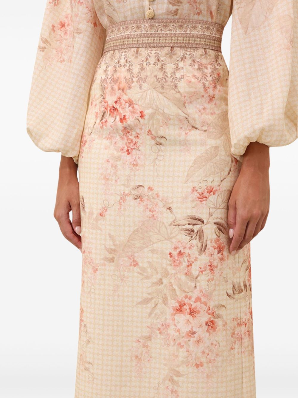 Zimmermann Zimmermannプリントリネンペンシルスカート - Image 5
