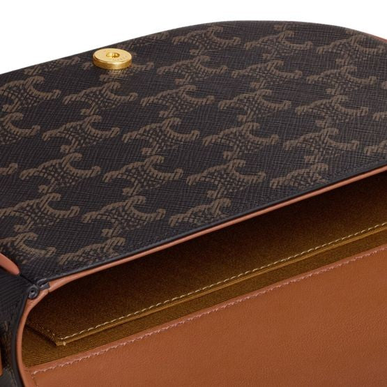 CELINE Folco shoulder bag in Triomphe canvas and calfskin - Image 5
