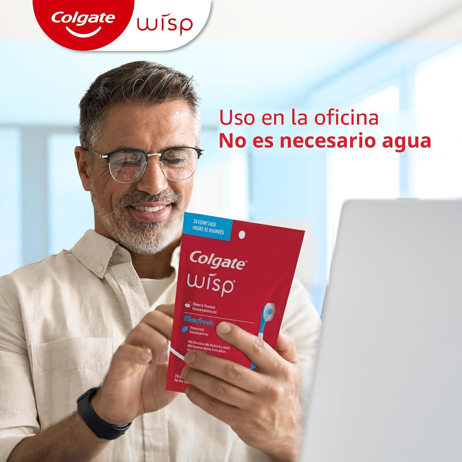 Colgate Max Fresh Wisp - Mini cepillos de dientes desechables de viaje, menta, 24 unidades (paquete de 4)