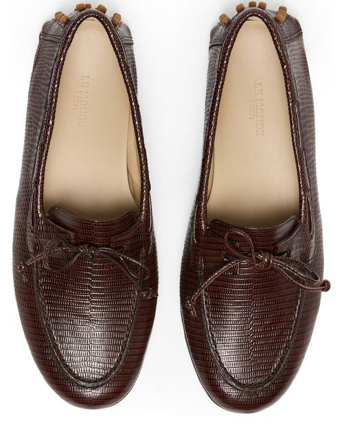 LE MONDE BERYL Driver calf snake effect leather moccasins - Image 5