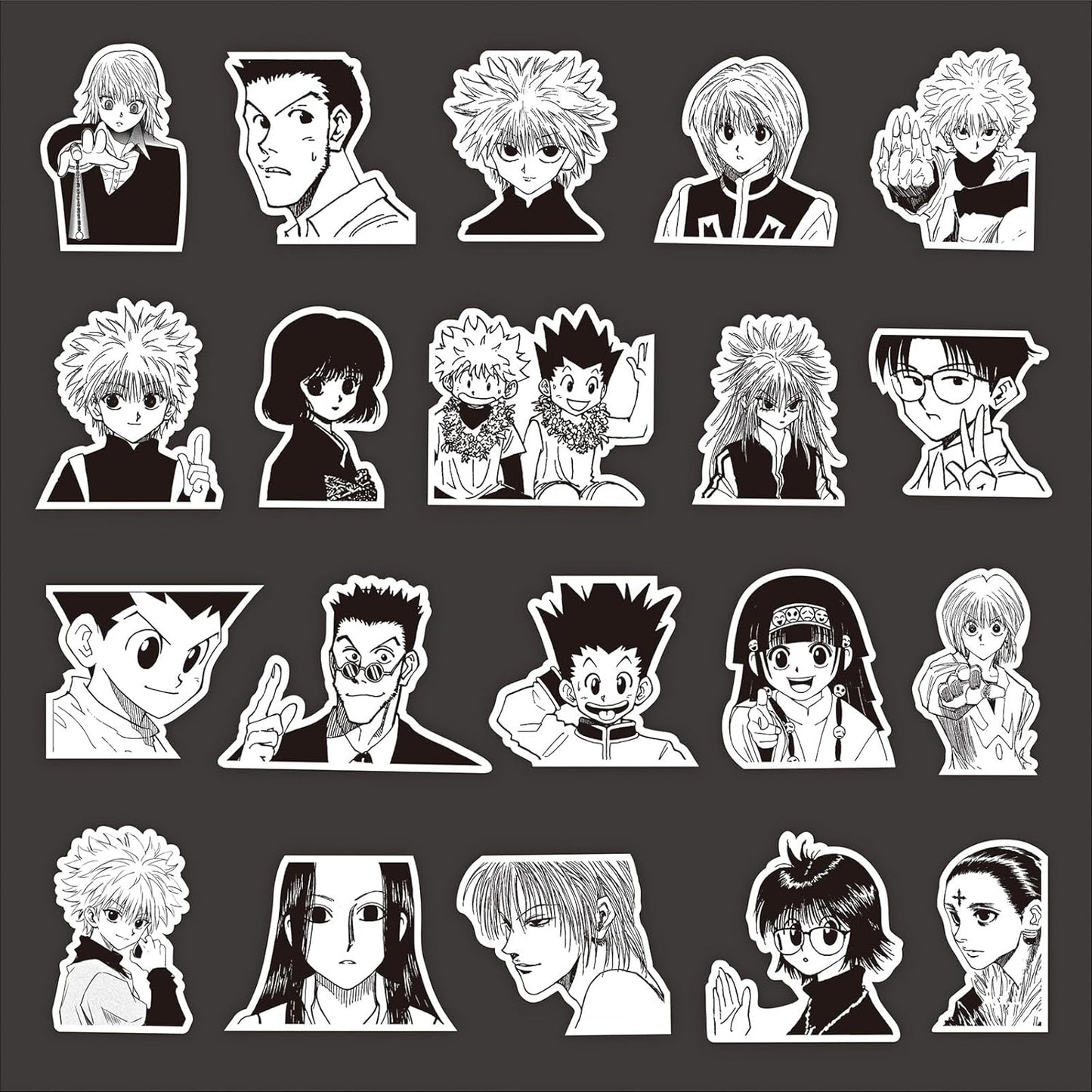Hunter x Hunter Stickers Set Stickers, Unofficial, Cute Anime, Waterproof Decal, Cute, Stylish, Cartoon, DIY Stickers, Suitable for Cars, Motorcycles, Bicycles, Favorite Suitcases, Suitcases, Bikes