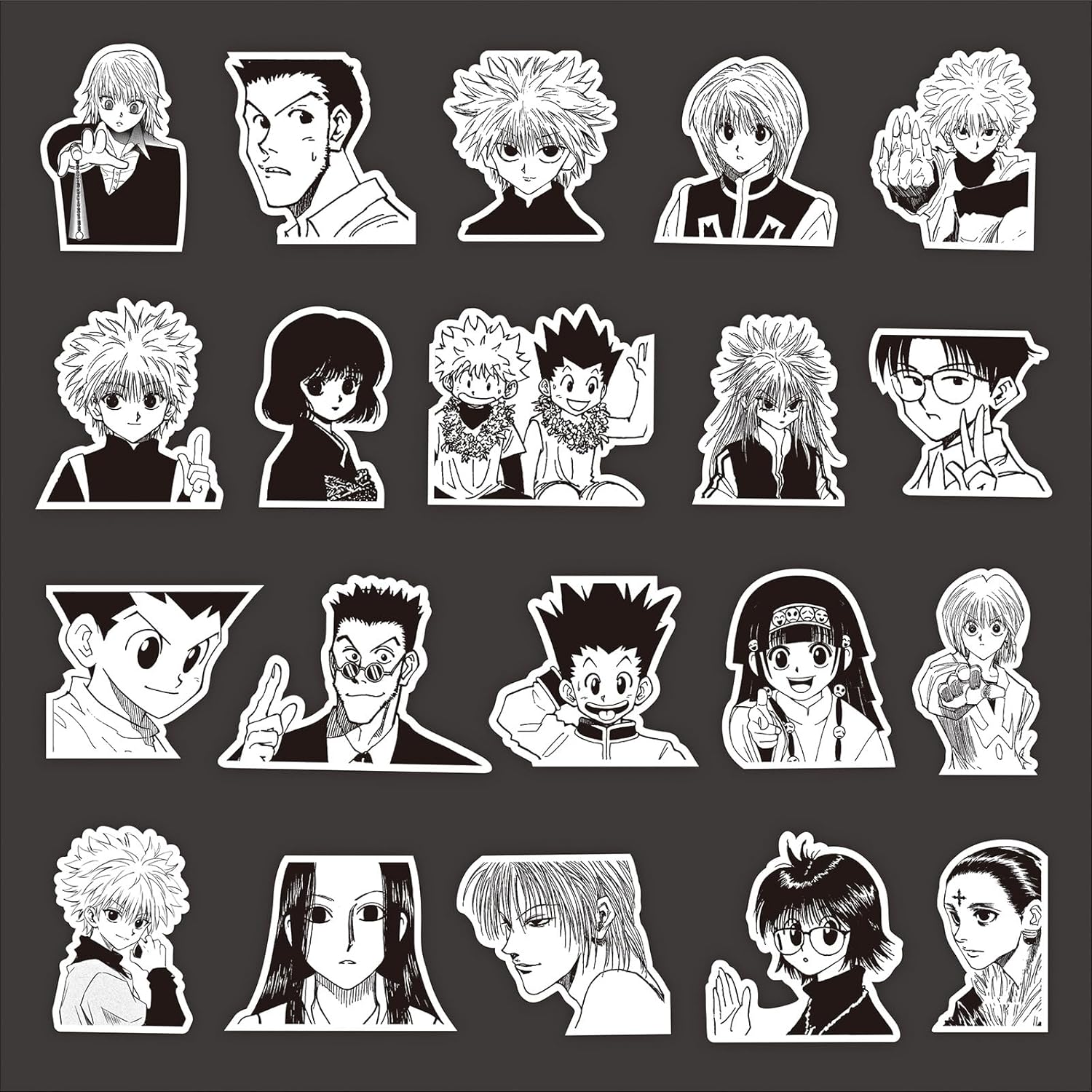 Hunter x Hunter Stickers Set Stickers, Unofficial, Cute Anime, Waterproof Decal, Cute, Stylish, Cartoon, DIY Stickers, Suitable for Cars, Motorcycles, Bicycles, Favorite Suitcases, Suitcases, Bikes