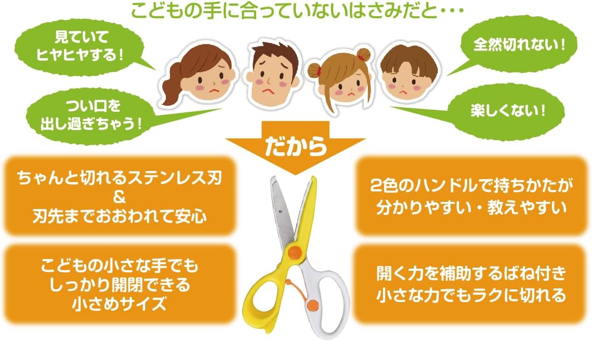 KUMON PUBLISHING AA-20 KUMON First Scissors for Left Hand, For Children, Educational Toy, For Ages 2 and Up, PL Law Endorsed