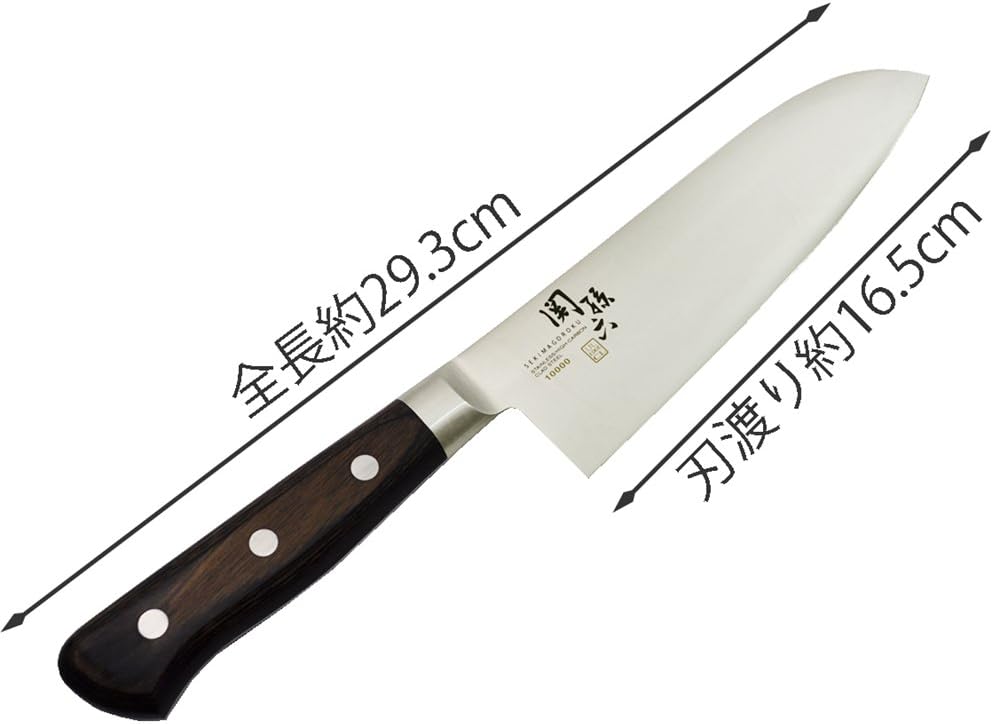 Kai Corporation AE5161 Seki Sonroku Santoku Knife, 6.5 inches (165 mm), Right-Handed, Left-Handed, 1000CC, Made in Japan