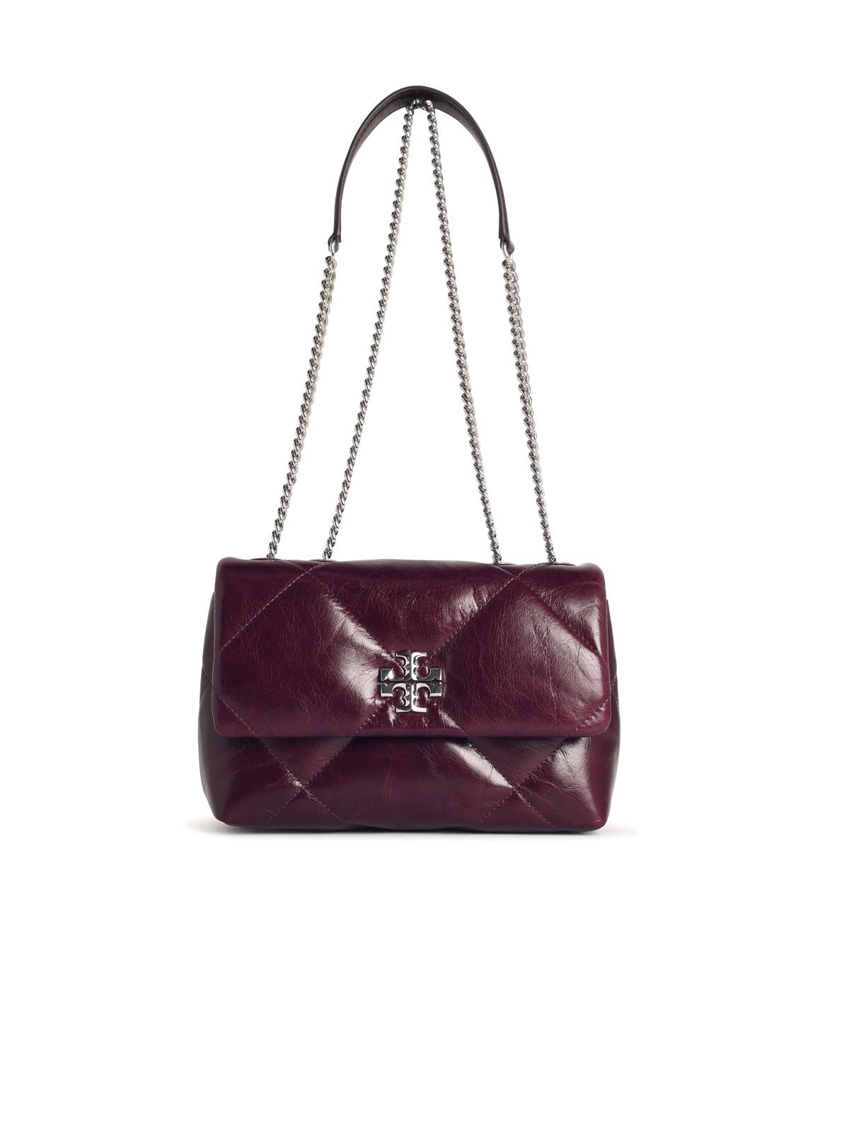 Tory Tory Burch Small 'Kira' Burgundy Lear Crossbodyバッグ - Image 5