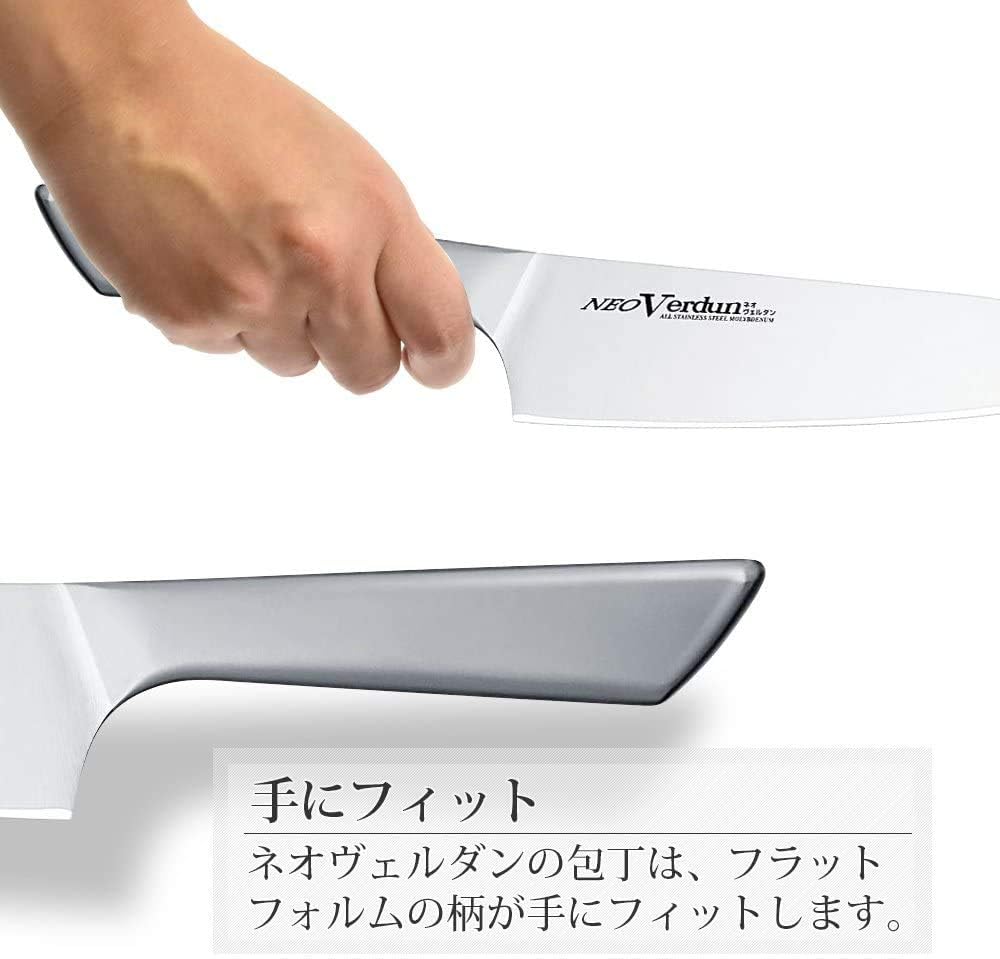 Shimomura Industrial Neo Verdun NVD-01 Santoku Knife, 6.5 Inches (165 mm), Molybdenum Vanadium Steel, Dishwasher Safe, Made in Tsubame-Sanjo, Niigata, Japan