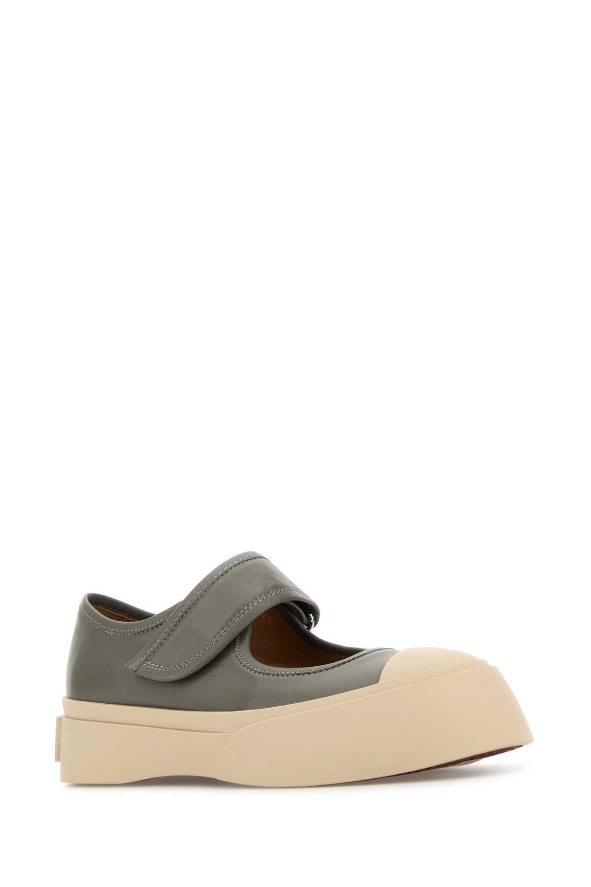 Marni Marni Grey Leather Mary Jane Sneakers - Image 5