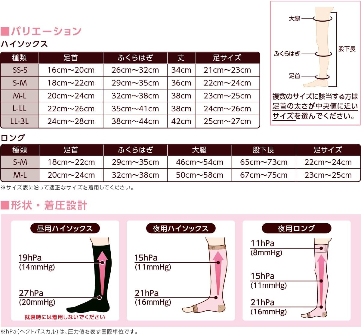 dacco 98454 L-LL Maternity Compression Socks, Hot Cut, Daytime, 1 Pair, Made in Japan, General Medical Devices, Black