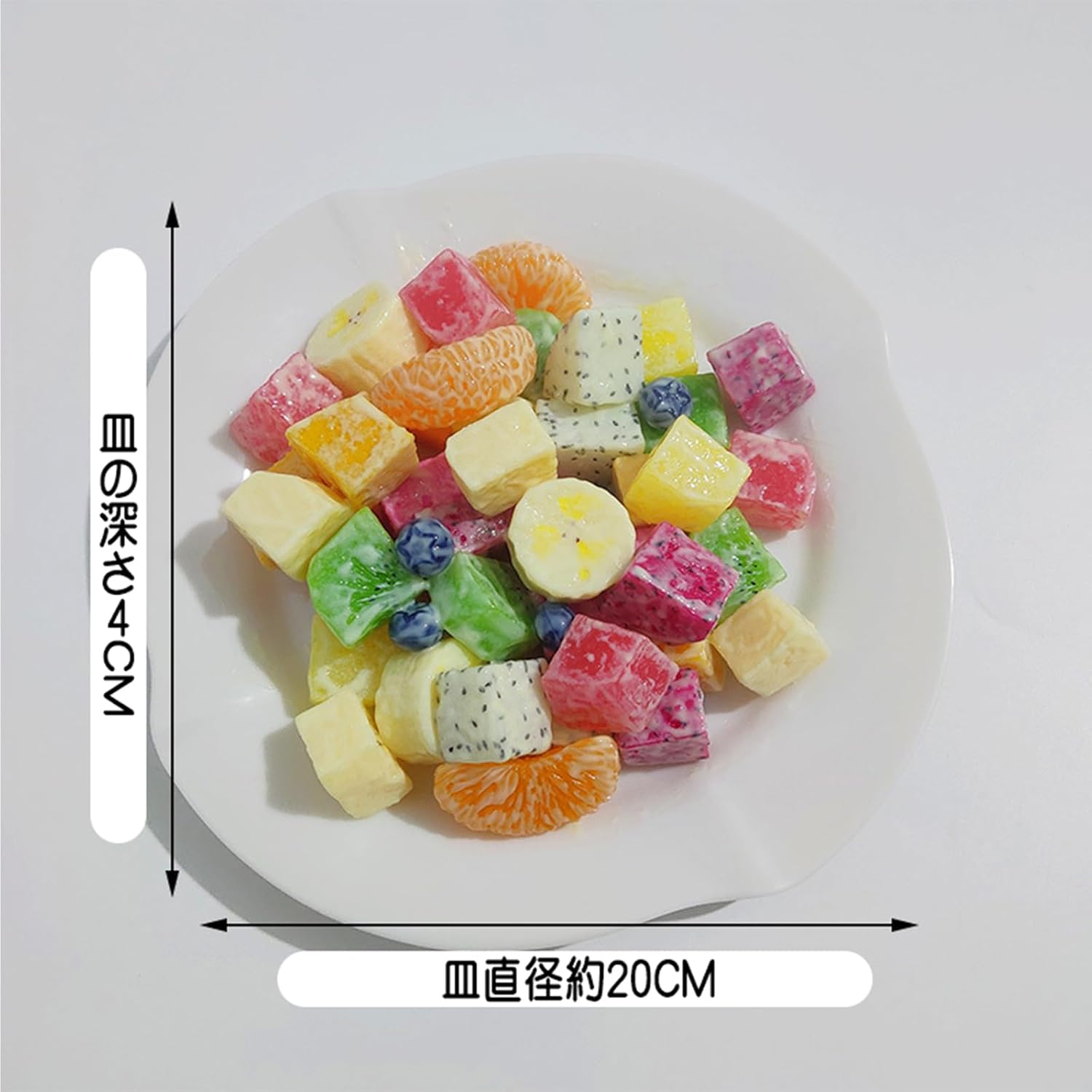 Set of 5 Food Samples Fake Fruit Block Fruit Model Slicing Ring Cut Fruit Display Mandarin Orange Large