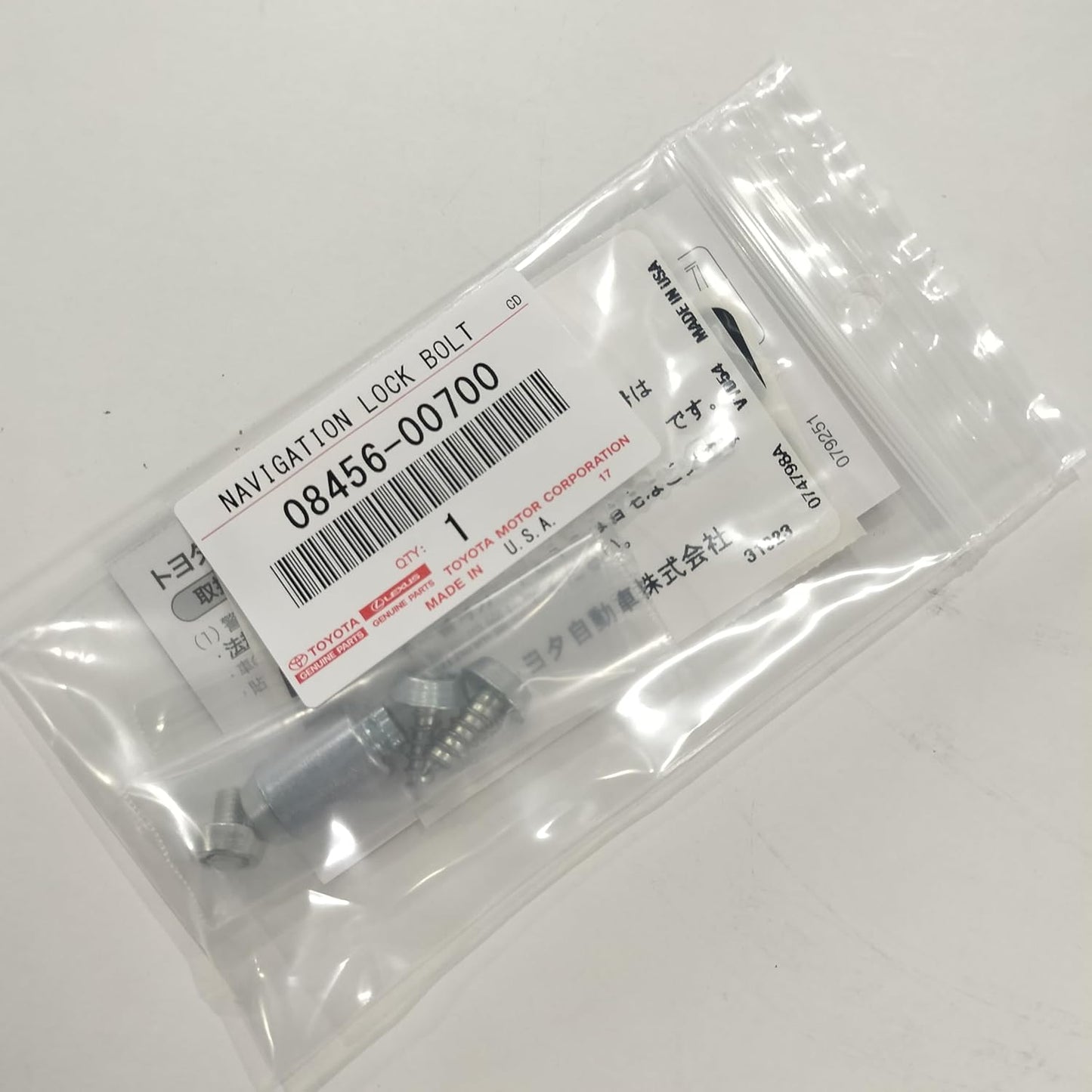 Genuine Toyota NAVIGATION LOCK BOLT Part Number 08456-00700