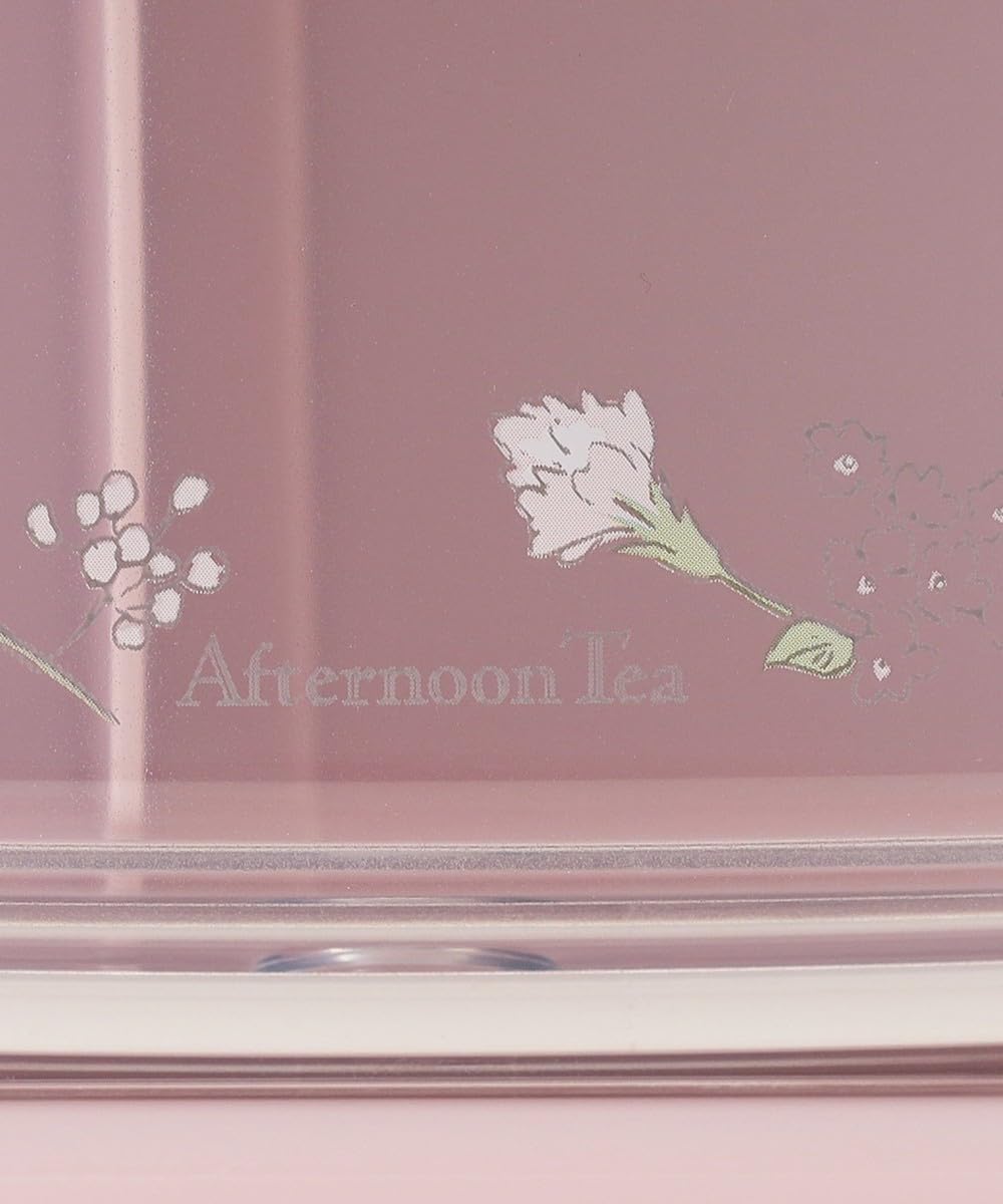 AfternoonTea LIVING JQ44 Flower Art Antibacterial 2-Point Locking Lunch Box, Pink