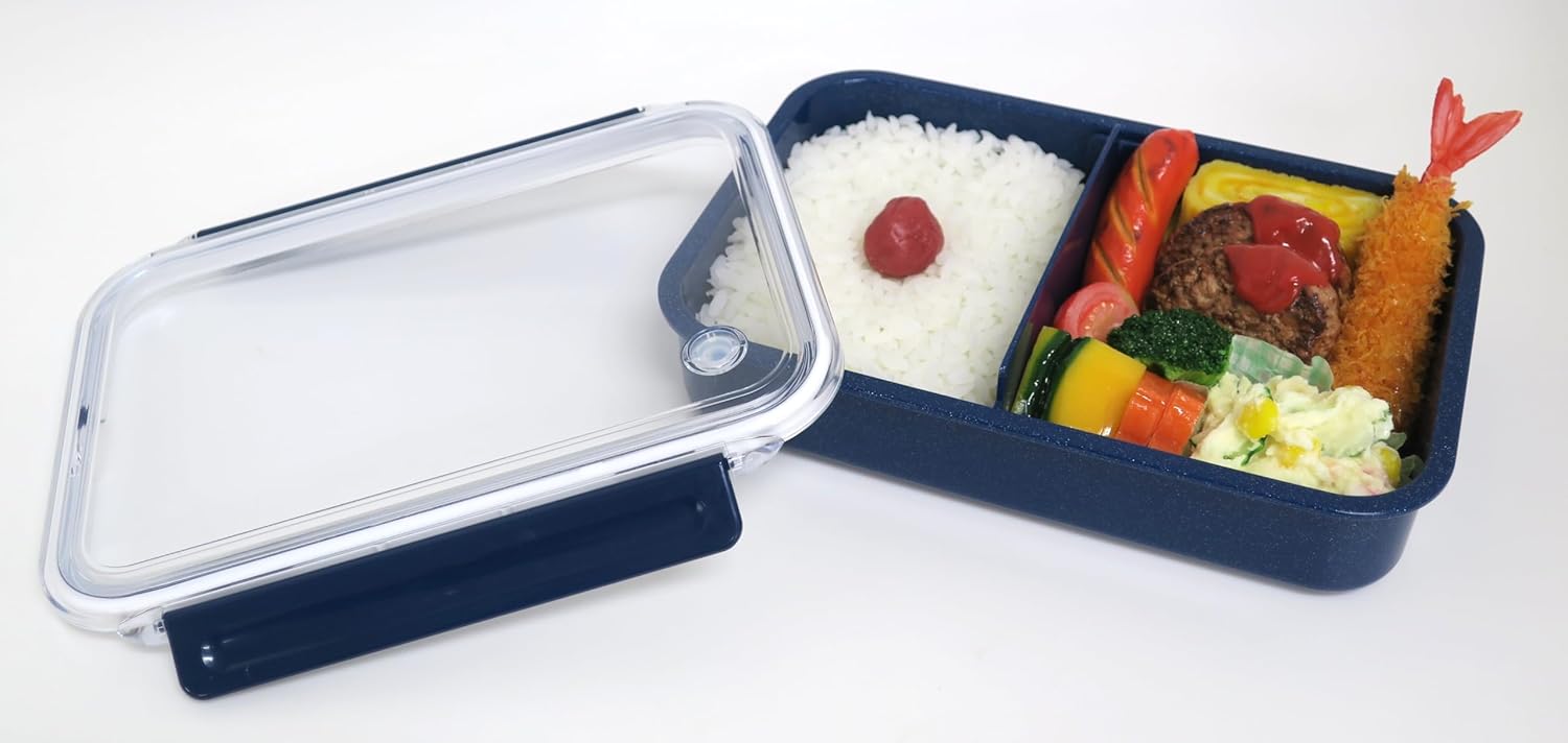 OSK PCL-5 Silver Mode, Tight Box, Divider, Intake and Exhaust Valve Included, Blue, 27.6 fl oz (800 ml), Made in Japan, Microwave Safe, Stylish, Simple, Unisex, Kids, Students, Adults, Silver Ion, Antibacterial