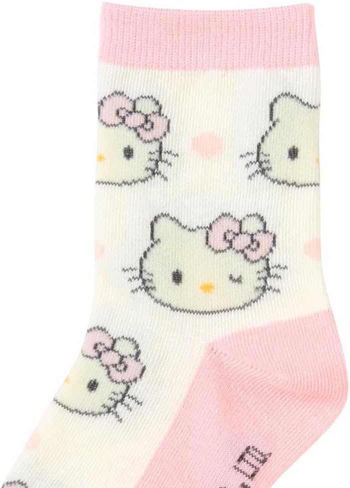 Sanrio 455199 Sanrio Kids Socks, Set of 3, Socks, 5.1 - 5.9 inches (13 - 15 cm), Hello Kitty, Hello Kitty, Character