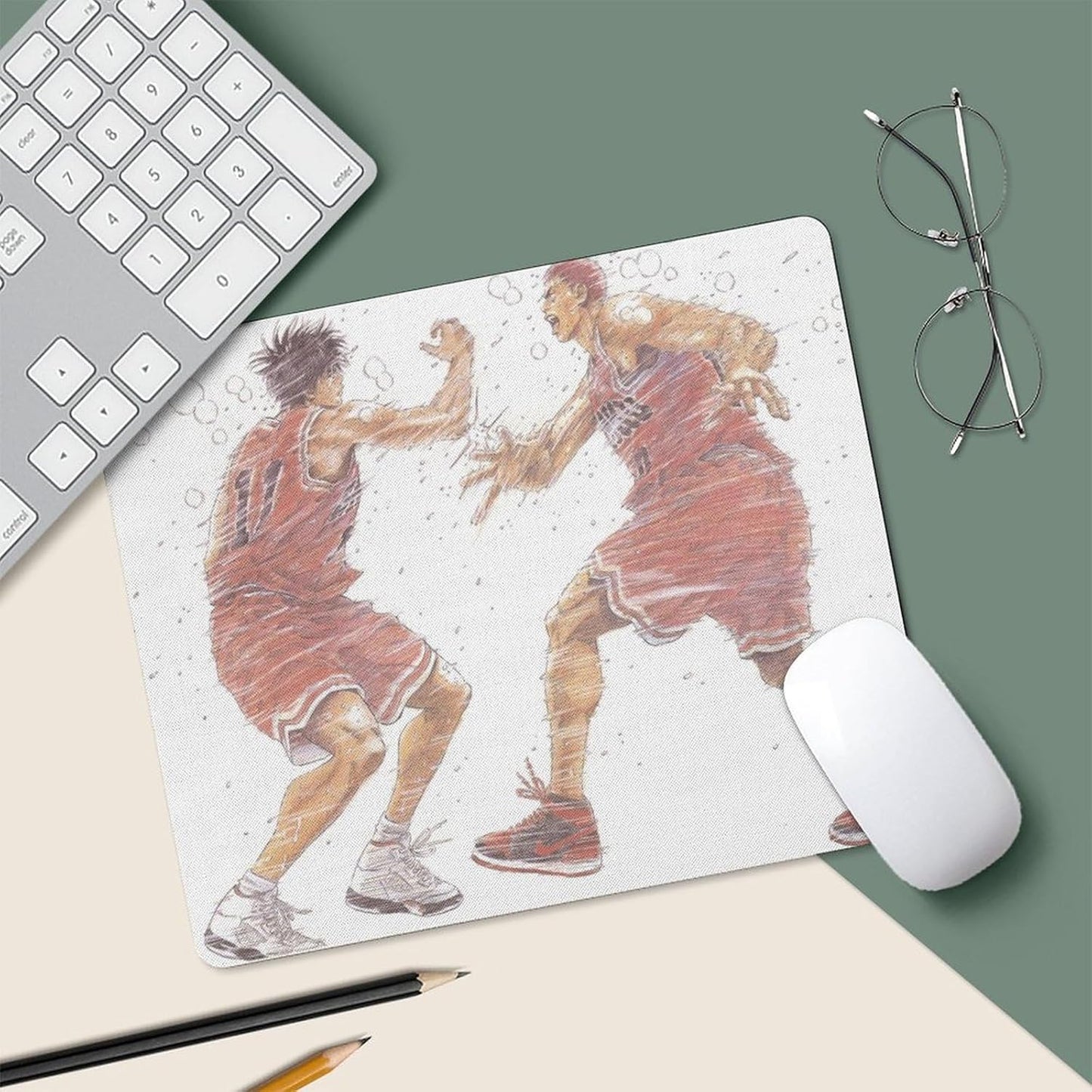 Slam Dunk Mouse Pad Gaming Mouse Pad Cartoon Desktop Supplies Mouse Pad Gaming Rubber Waterproof Clean Easy for Office Home Gaming (Black) 18*22cm/20*25cm/25*30cm