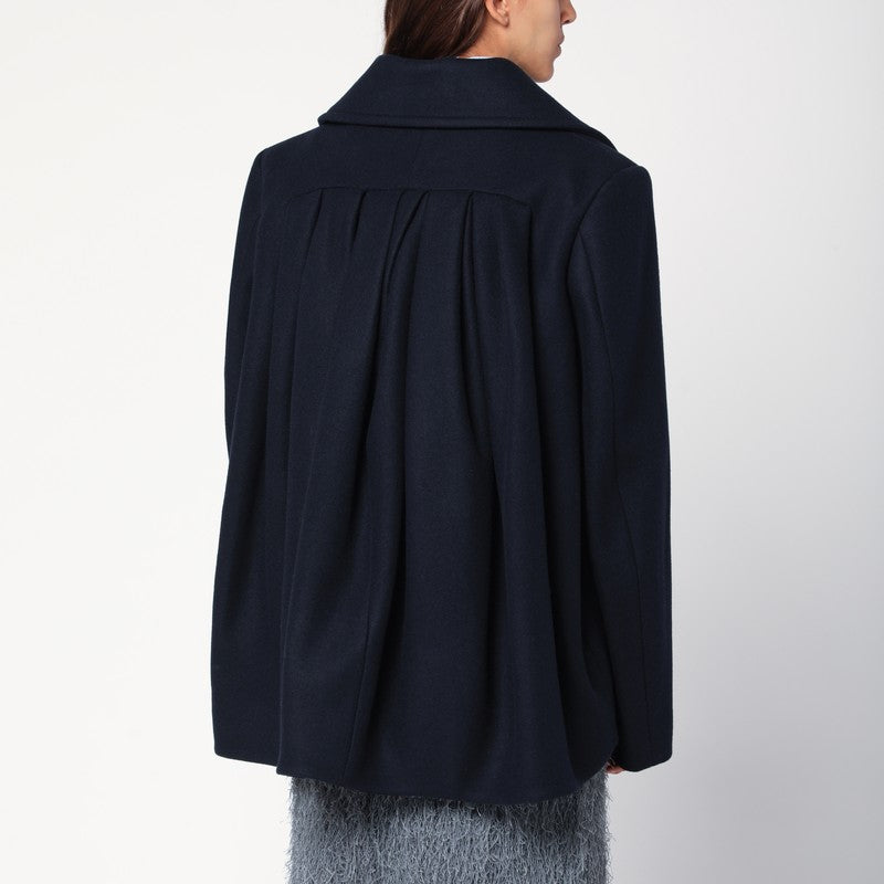 Monot DRIES VAN NOTEN NAVY BLUE WOOL BLENDダブルブレストコート - Image 5