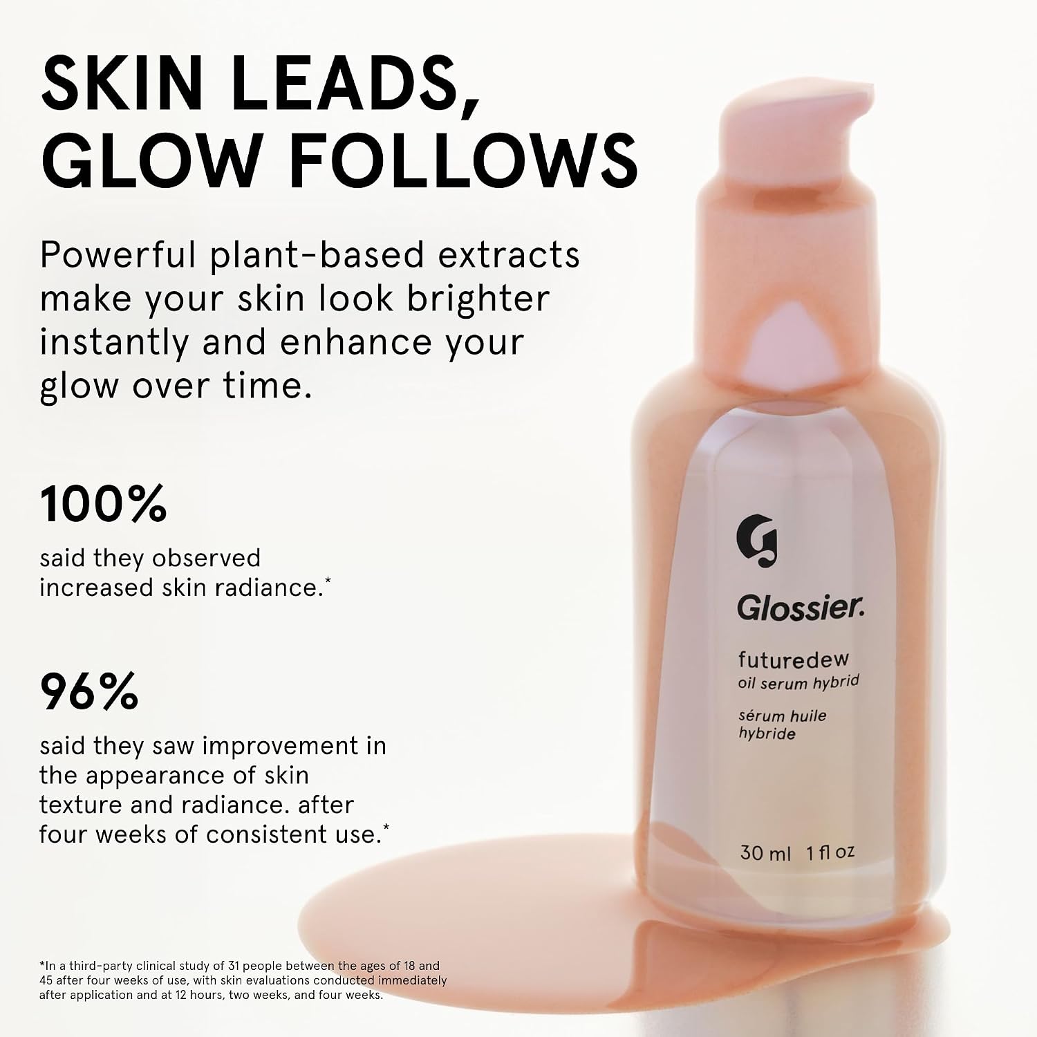 Glossier Futuredew - Hydrating Makeup Primer, Highlighter & Skincare Serum + Nourishing Oils & Plant-Based Extracts - Enhancing Dewy Sun-Kissed Skin Glow, Up to 12Hr Longwear, Non-Comedogenic, 1fl oz