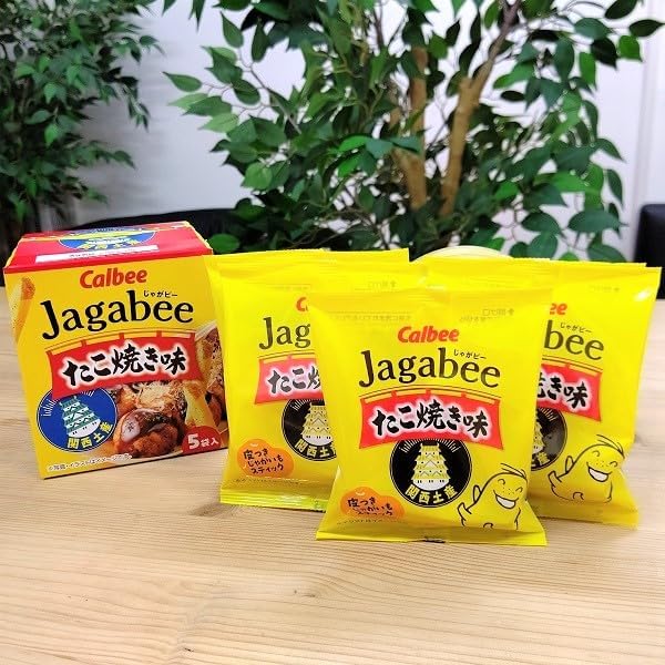 Calbee Potato Bee, Takoyaki Flavor, Osaka Limited, Souvenir, Souvenir Ranking #2, Pack of 5, 2 Boxes