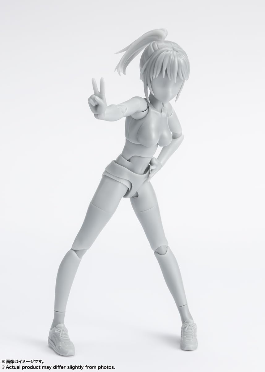 S.H. Figuarts Body-chan School Life Edition DX Set (Gray Color Ver.) Approx. 5.1 inches (130 mm), PVC & ABS Action Figure