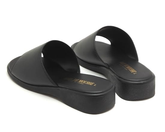 Women's Sandals Made in Japan Plain Open Toe Low Heel Black