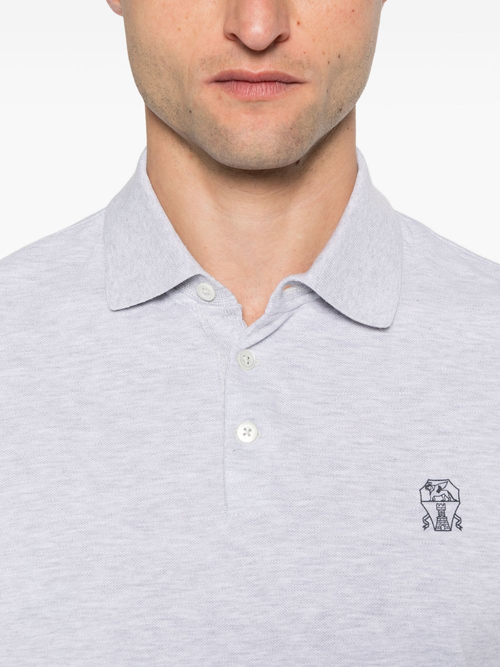 Brunello Brunello Cucinelliロゴコットンポロシャツ - Image 5