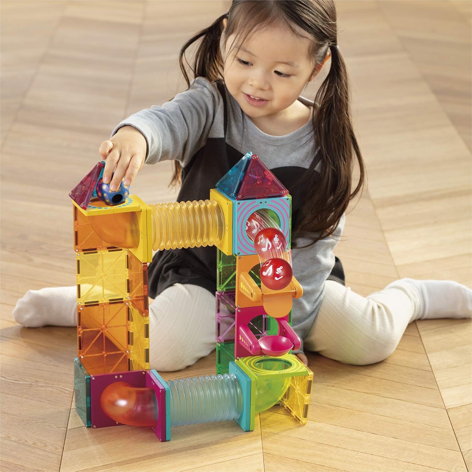 People Pythagoras (R) BASIC PGS-132 Ball Coaster DX Toy, For Children 18 Months Old, Can Be Played, Assembled, Develops Inspiration