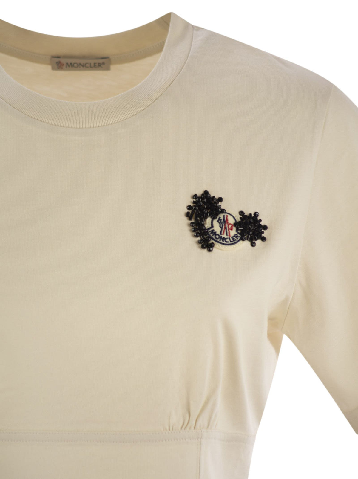 Moncler 手作りのビーズ付きのモンクラーコットンTシャツ - Image 5