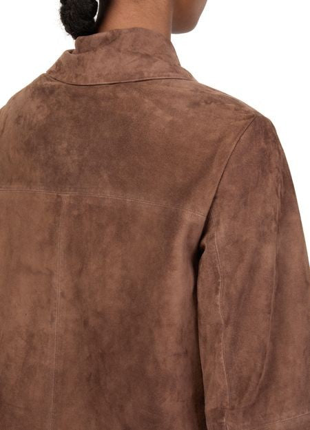 S MAX MARA Cloe shirt jacket in suede leather - Image 5