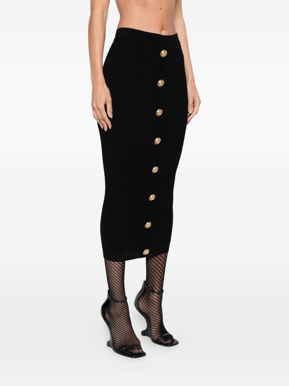 Balmain バルメインボタン付きロングスカート - Image 5