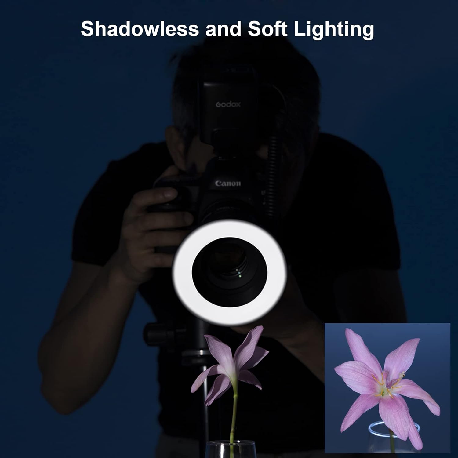 Godox ML-150II Macro LED Ring Flash Speedlite Macro LED Ring Flash Speedlite Macro LED Ring Flash Speedlite Compatible with Sony Canon Nikon Fuji Olympus Panasonic DSLR Camera