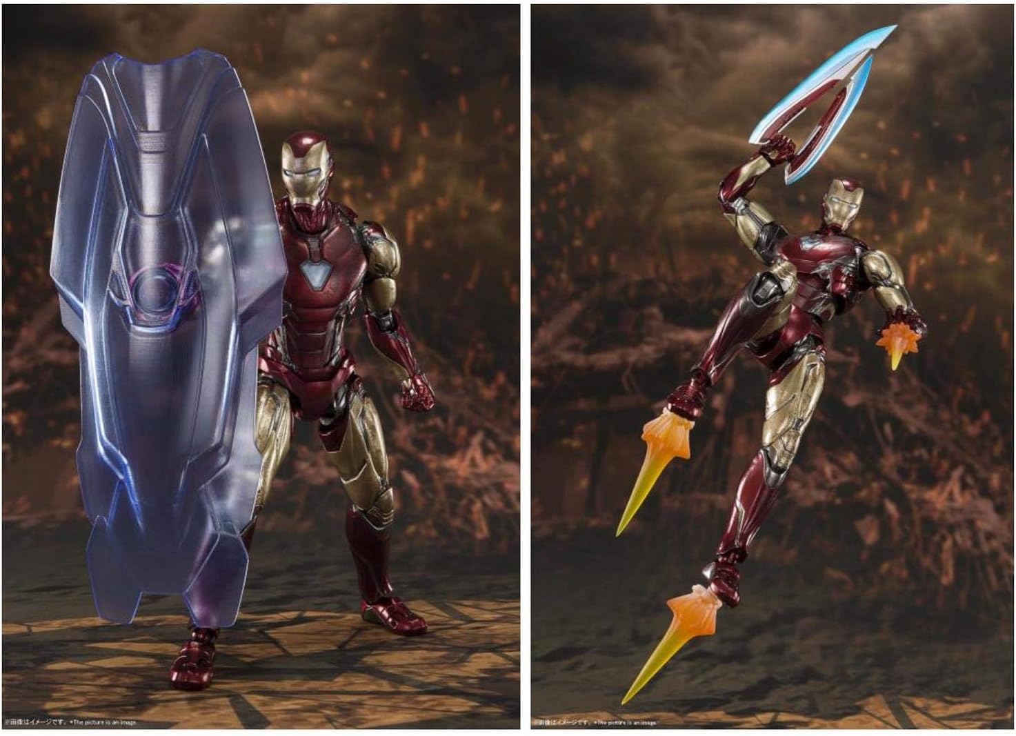 S.H. Figuarts Avengers Iron Man Mark 85 - FINAL BATTLE EDITION - Approx. 6.3 inches (160 mm), ABS & PVC & Die Cast Pre-painted Action Figure