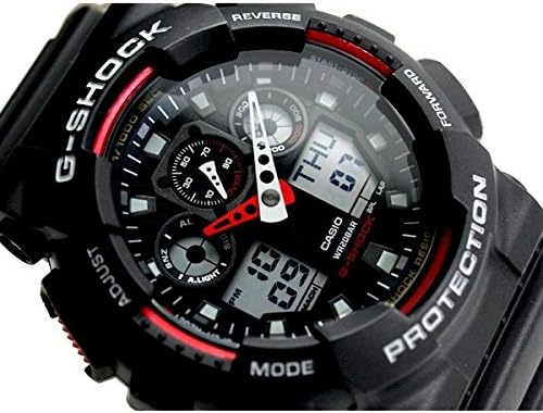 Police Self-Defense Force G-SHOCK Military 20ATM Waterproof Ana-Digi Plastic or Cross Strap Watch for Men (GA-100-1A4 GA-100MC-3A) (GA-100-1A4 (Black Plastic Belt)