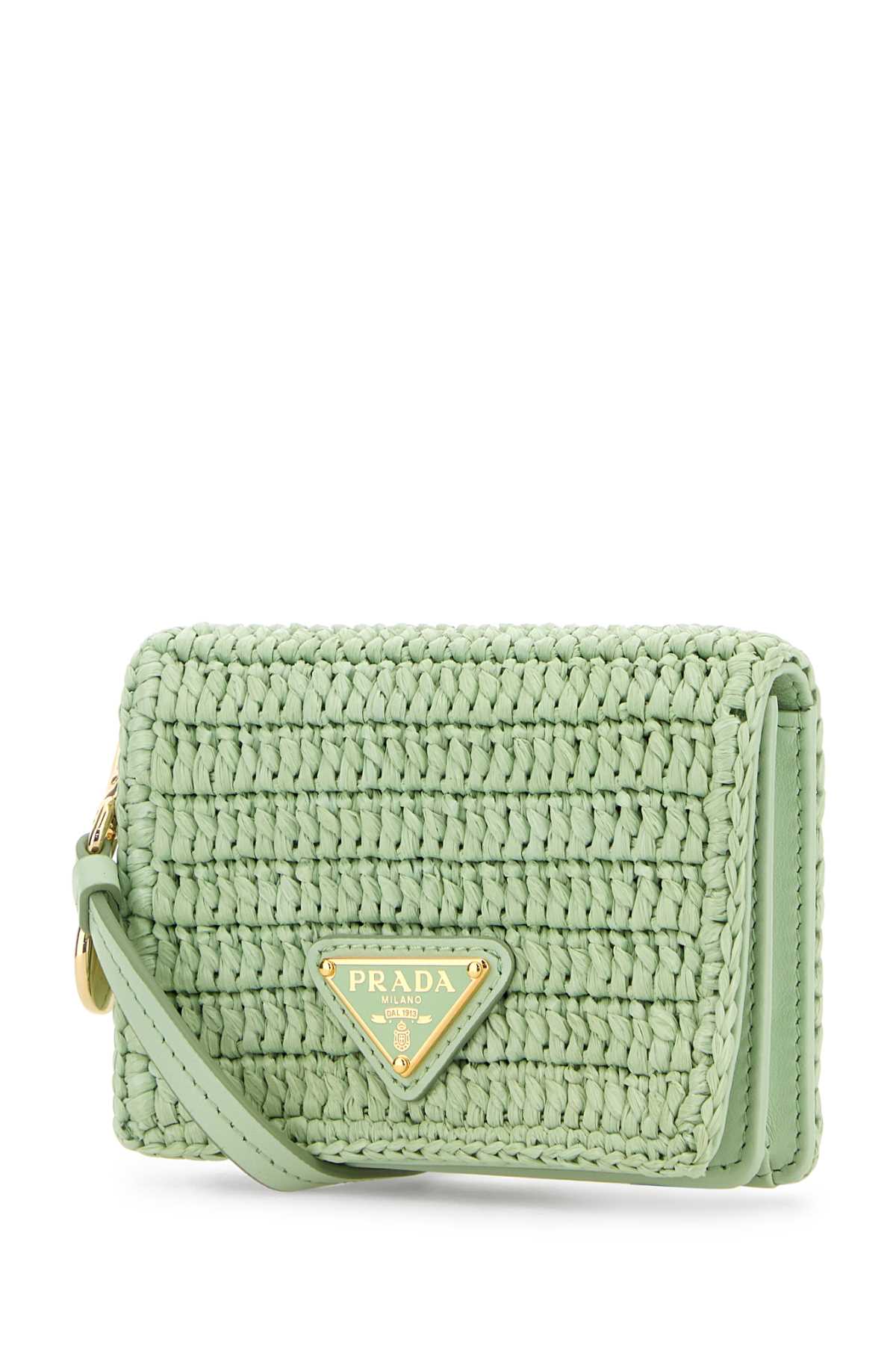 Prada プラダパステルグリーンラフィアカードホルダー - Image 5