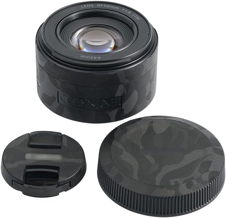 Lens Protective Leather Film for Canon RF 50mm F1.8 STM Lens 3M Material Black Camo