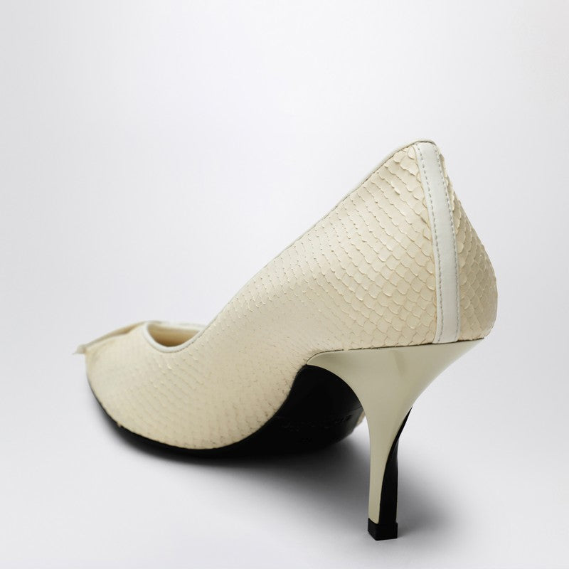 Jacquemus Jacquemus Ivory Python Effect Embossed Leather Tourni Décolleté - Image 5