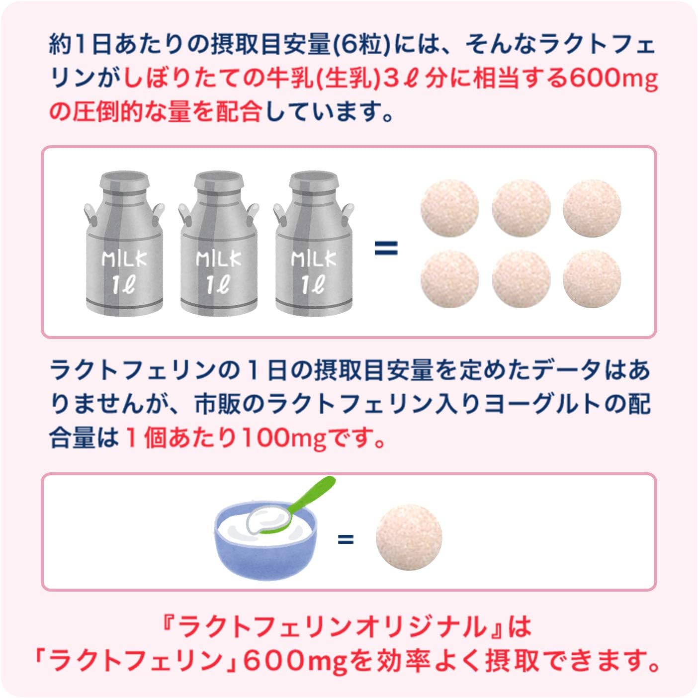 【Morinaga Milk Industry Official】Lactoferrin Original [ Lactoferrin Supplement for Health Maintenance ] 90 Tablets/1 Bag with Mini Calendar