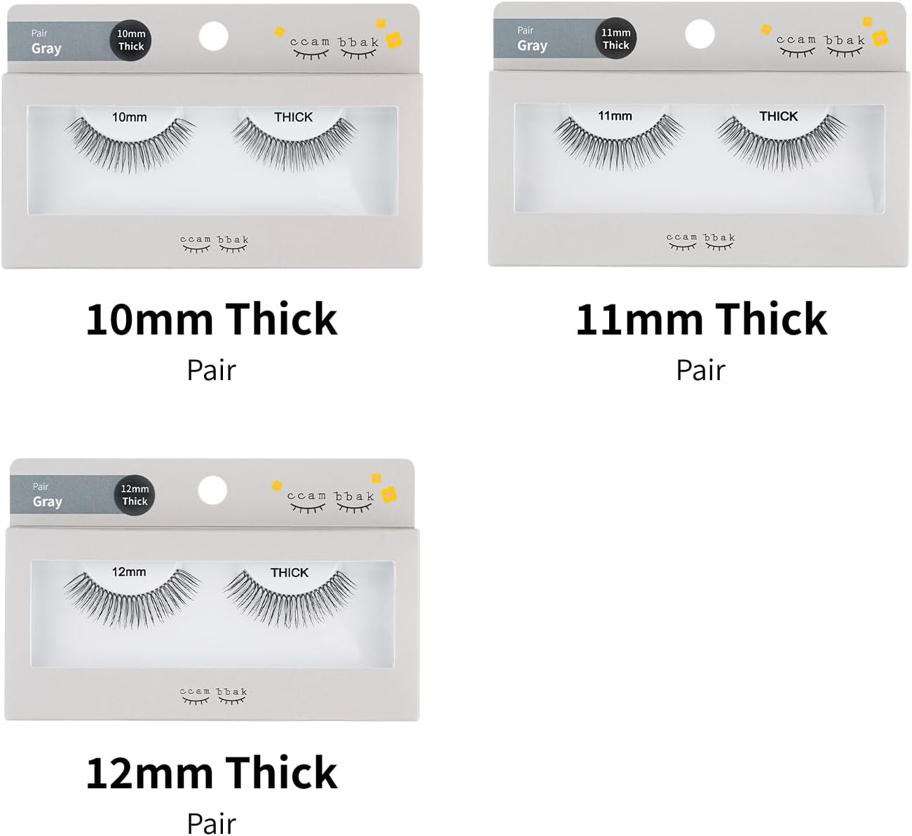 CCAMBBAK False Eyelash Extensions Semi-Permanent Idle Type 0.3 - 0.5 inches (8 - 12 mm), Matsueku Self Natural, Popular, DIY False Eyelash (9mm Light (Black))