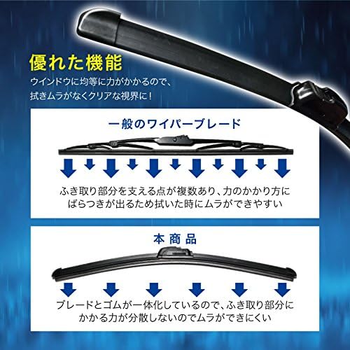 ZVW52 Prius PHV (H29.2-H29.10) Aero Wiper Blade for Early Period, 27.6 x 15.7 inches (700 x 400 mm), Fluorine Resin Coat