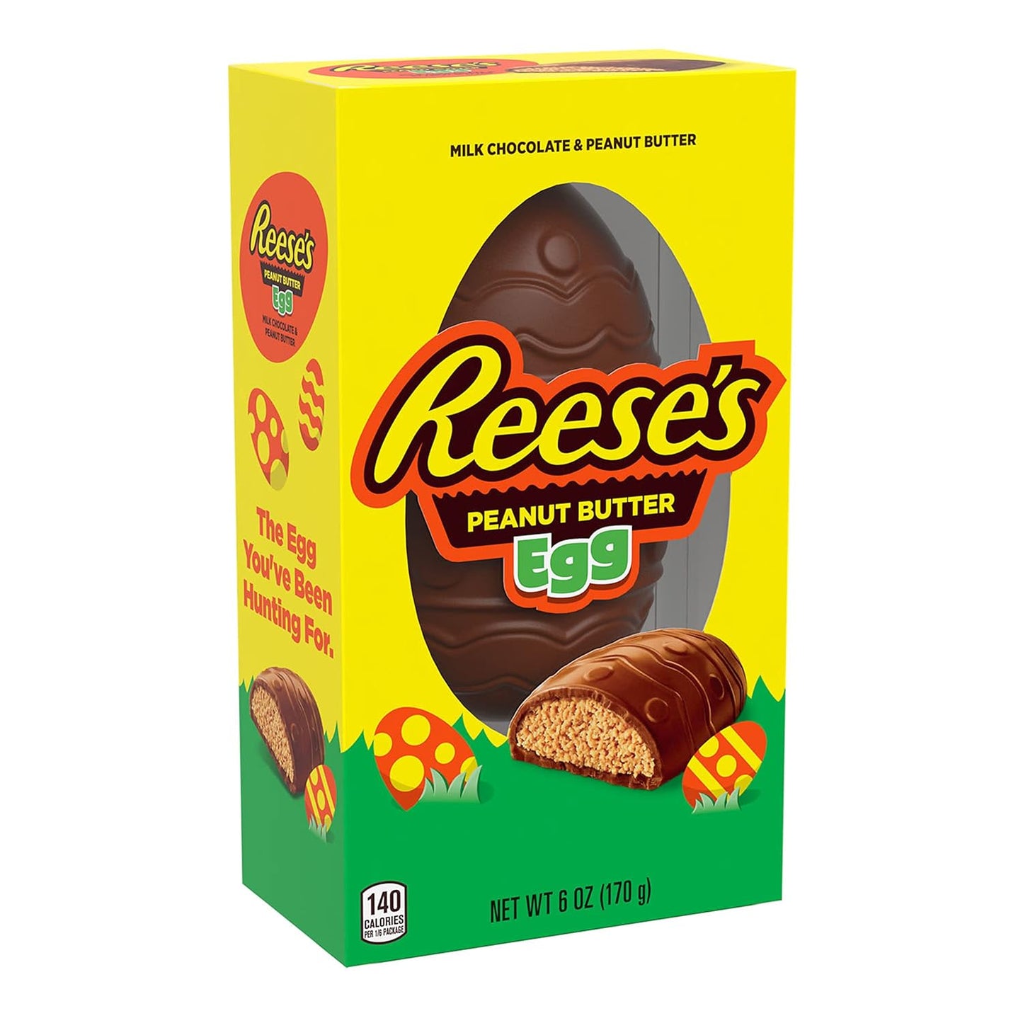 Reese's, Huevo de mantequilla de maní con chocolate con leche, caja de regalo de dulces de Pascua, 6 onzas