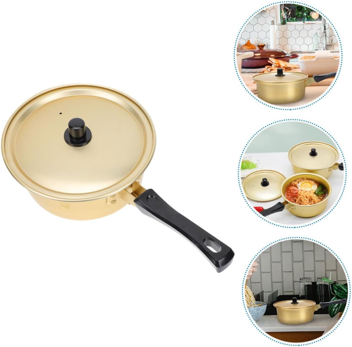 MERRYHAPY Ramen Pot Soup Bowl Stock Pot with Lid Salad Bowl Korean Stock Pot Udon Bowl Pour Saucepan Instant Ramen Pot Stew Pan Korean Cookware Japanese Rice Bowl Lid