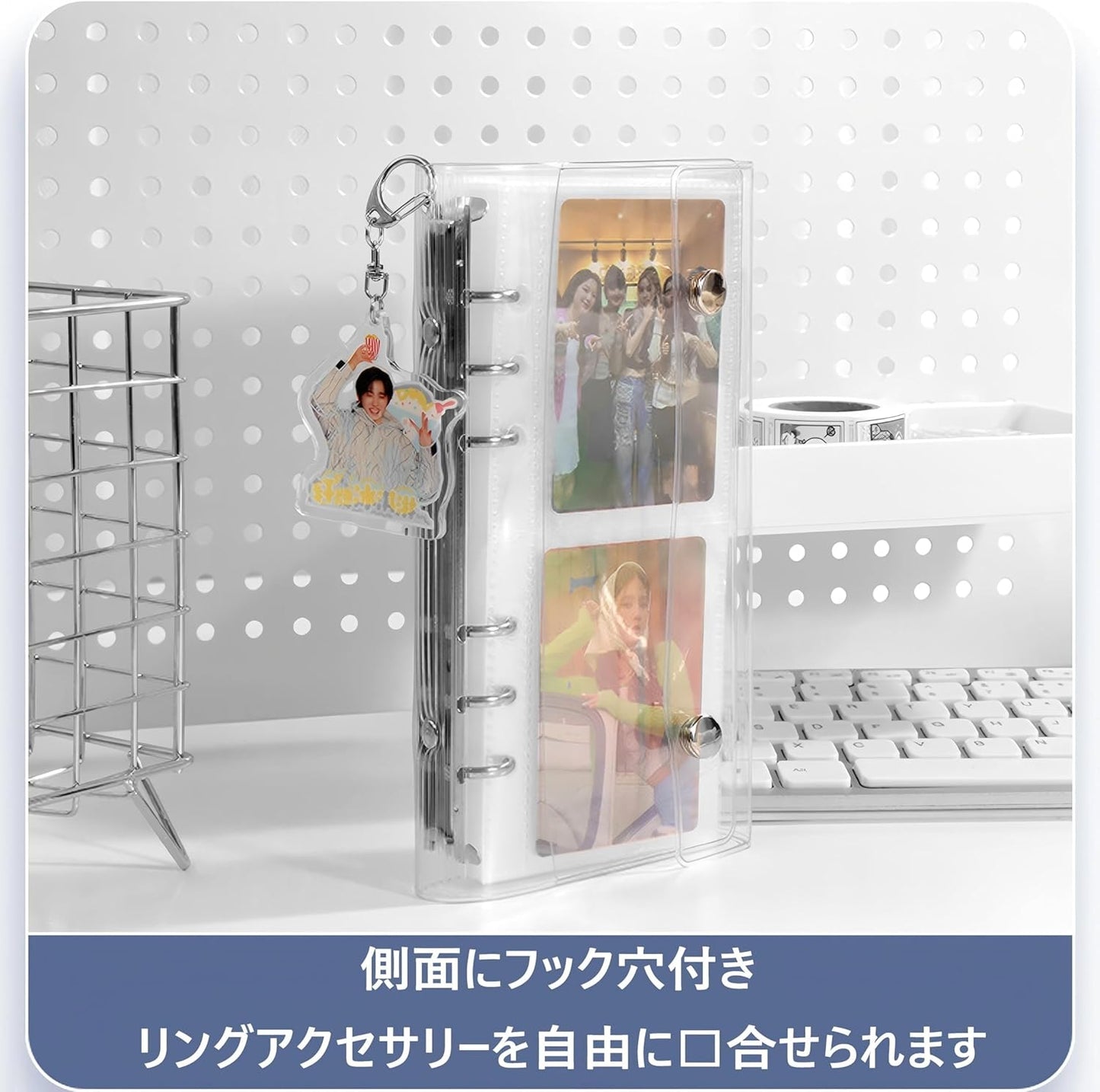 Clear Sticker Book Transparent Girls Removable A6 Sticker Binder Sticker Notebook Clear Binder 6-Hole Micro 6 Sticker Storage Refillable Comes with 20 Refill Sheets Otaku Activity Supplies