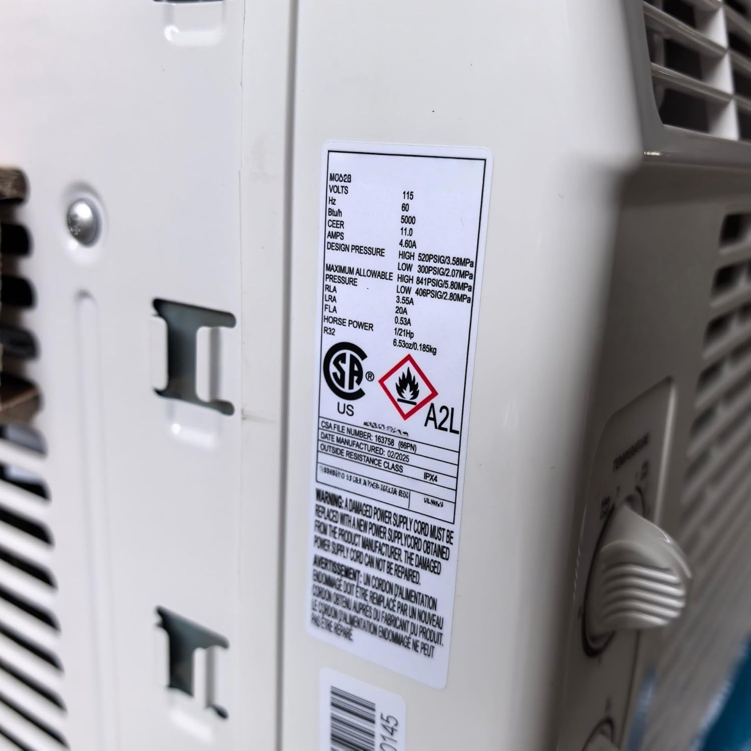 業務用 窓エアコン 5000btuシングル冷却固定周波数手動モデル 1hp 110V~60Hz 冷房専用 シングル冷却窓用 8畳対応 コンパクト 静音 ウィンドウウインド 窓用 一体型 窓 用 設計 窓枠 窓用冷房 簡単操作 (ホワイト,41.5*35.5*30cm)